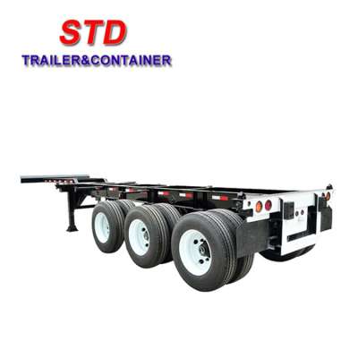 20 foot to 40 foot extended container chassis sale 3 axles container trailer